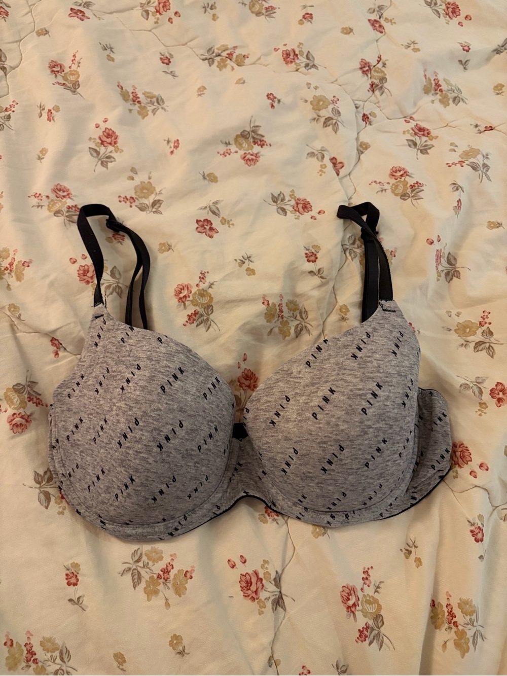 Victorias Secret Pink T-Shirt Bra in Heather Grey